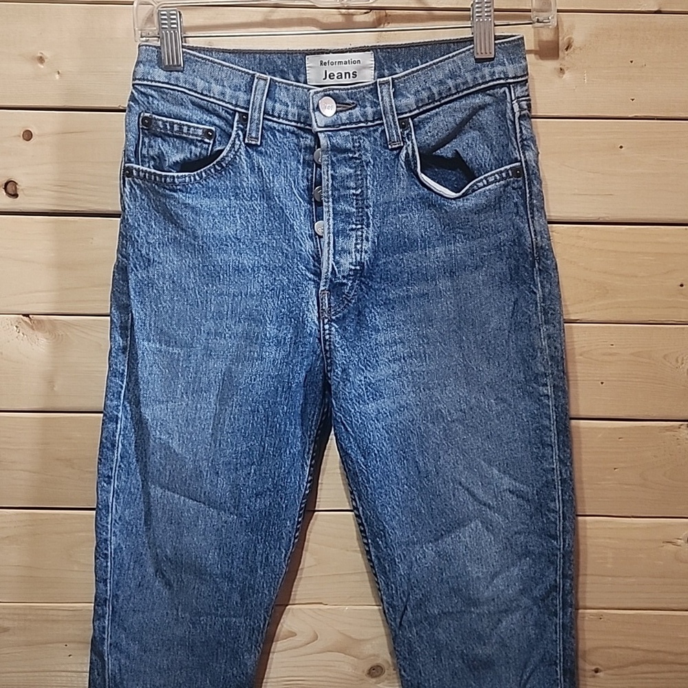 Reformation High Waisted Jeans Women's Button Fky Size 25